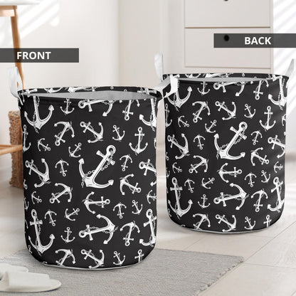 Anchor Black White Laundry Basket