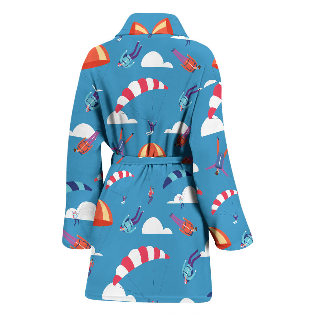 Skydiving Pattern Print Design 03 Women Bathrobe