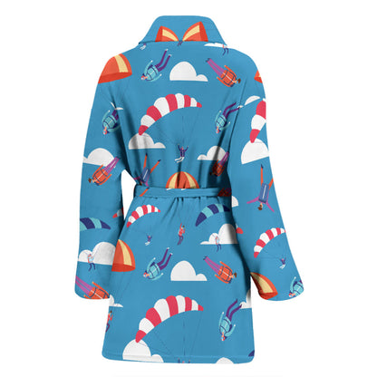 Skydiving Pattern Print Design 03 Women Bathrobe
