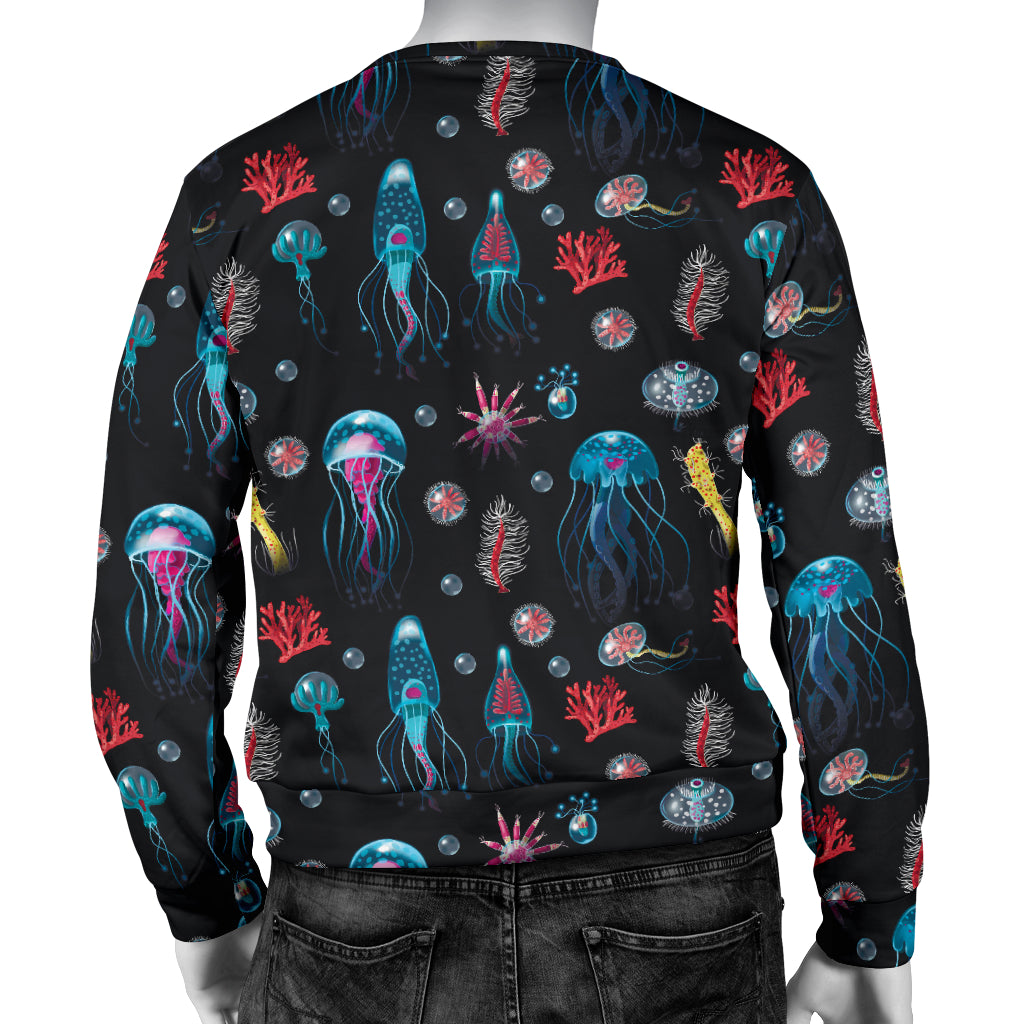Jellyfish Underwater Print Men Long Sleeve Sweatshirt
