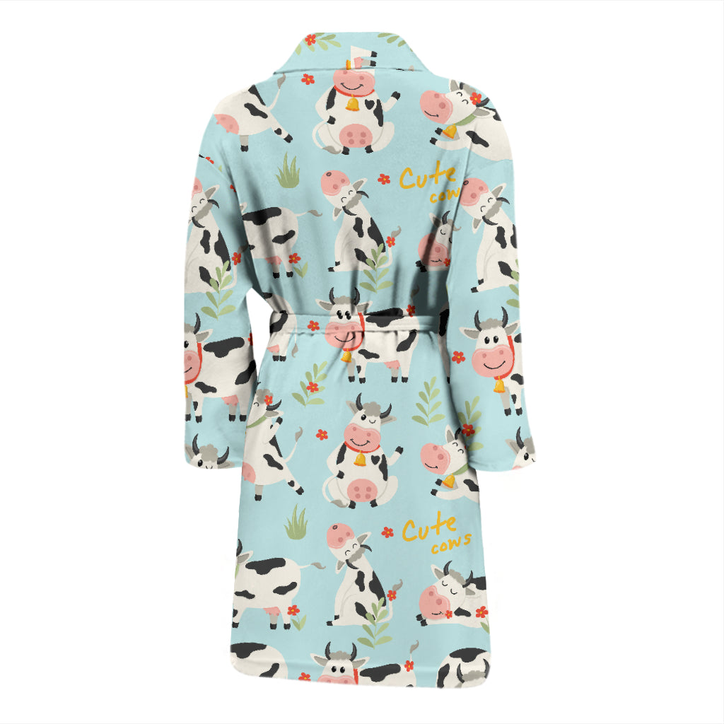 Cattle Print Design LKS403 Men Bathrobe