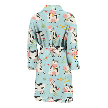 Cattle Print Design LKS403 Men Bathrobe