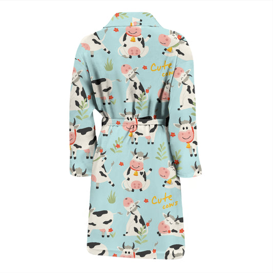 Cattle Print Design LKS403 Men Bathrobe