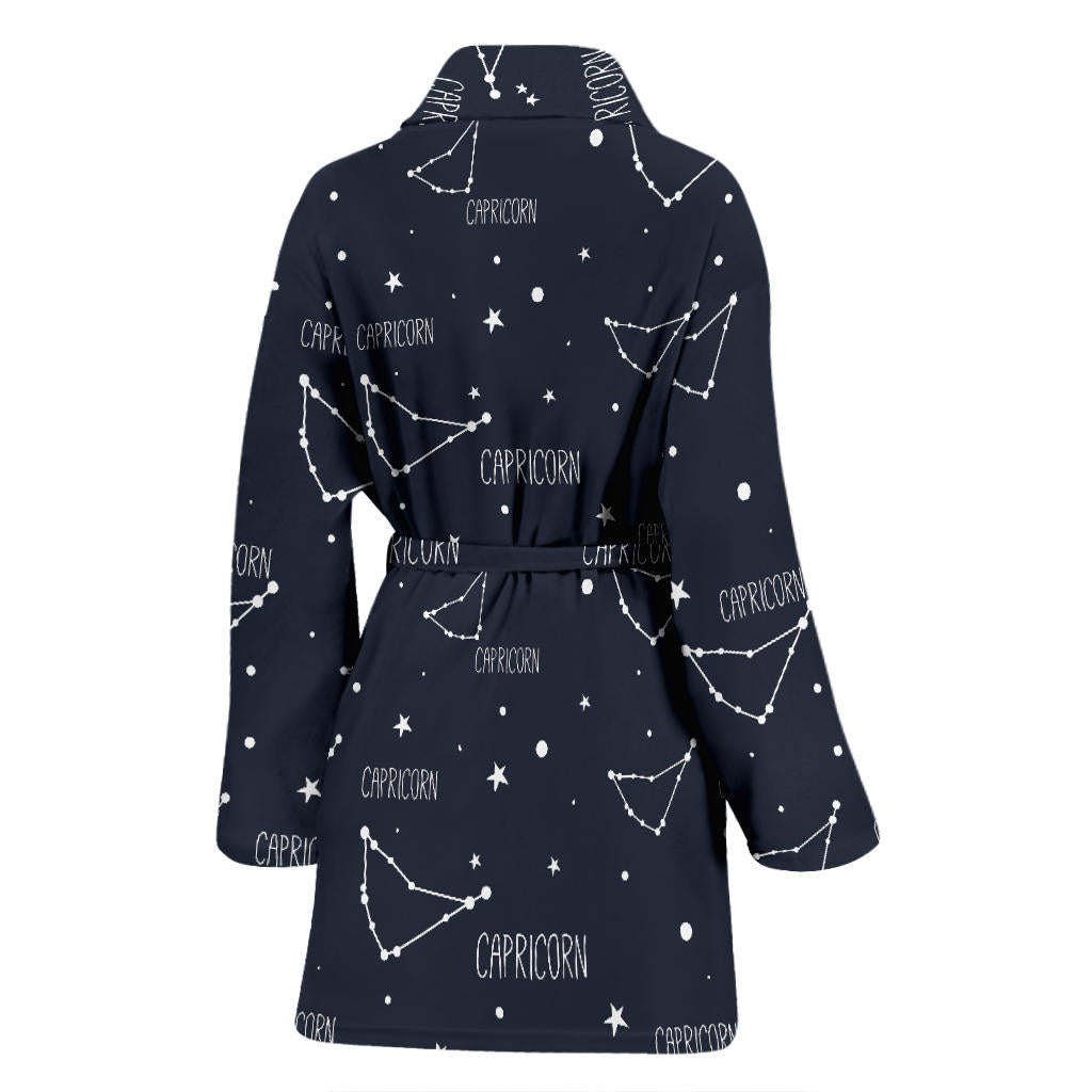 Capricorn Zodiac Pattern Print Design 01 Women Bathrobe