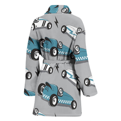 Racing Vintage Pattern Print Design A02 Women Bathrobe