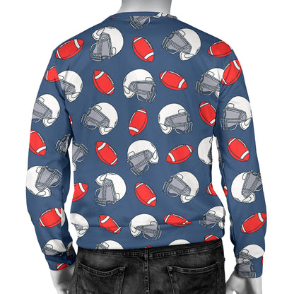 American Football Helmet Design Pattern Men Long Sleeve Sweatshirt
