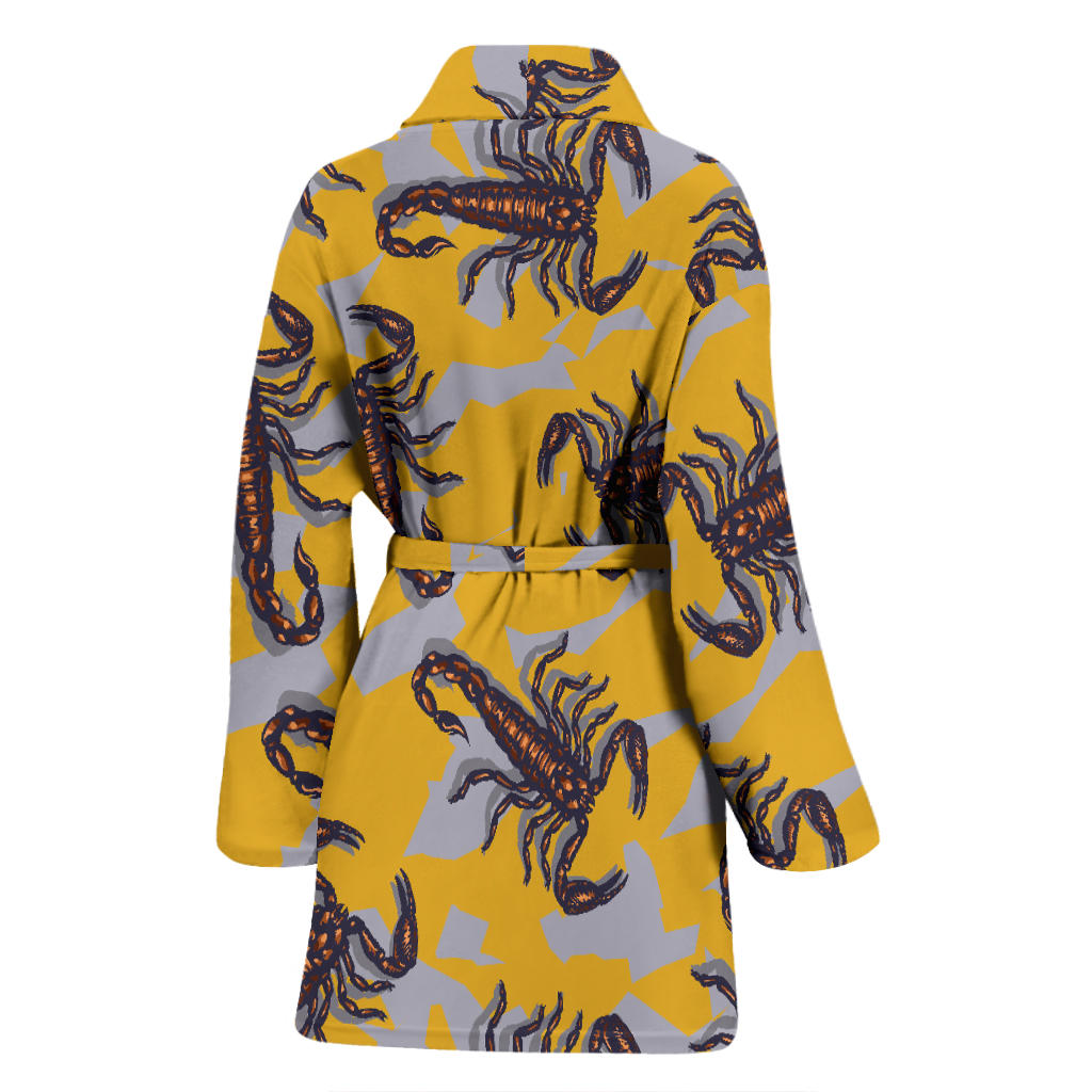 Scorpion Pattern Print Design 01 Women Bathrobe