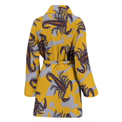 Scorpion Pattern Print Design 01 Women Bathrobe