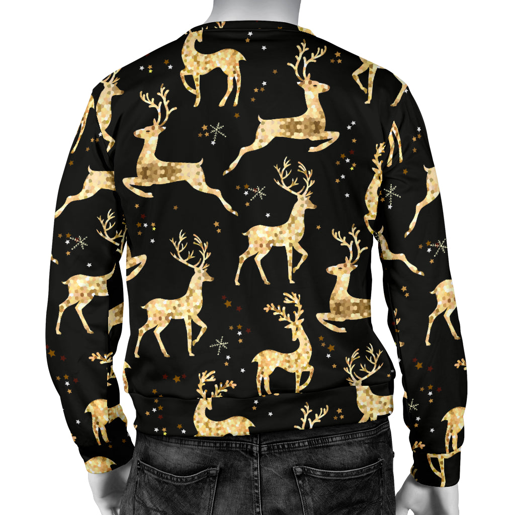 Deer Gold Pattern Men Long Sleeve Sweatshirt