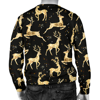 Deer Gold Pattern Men Long Sleeve Sweatshirt
