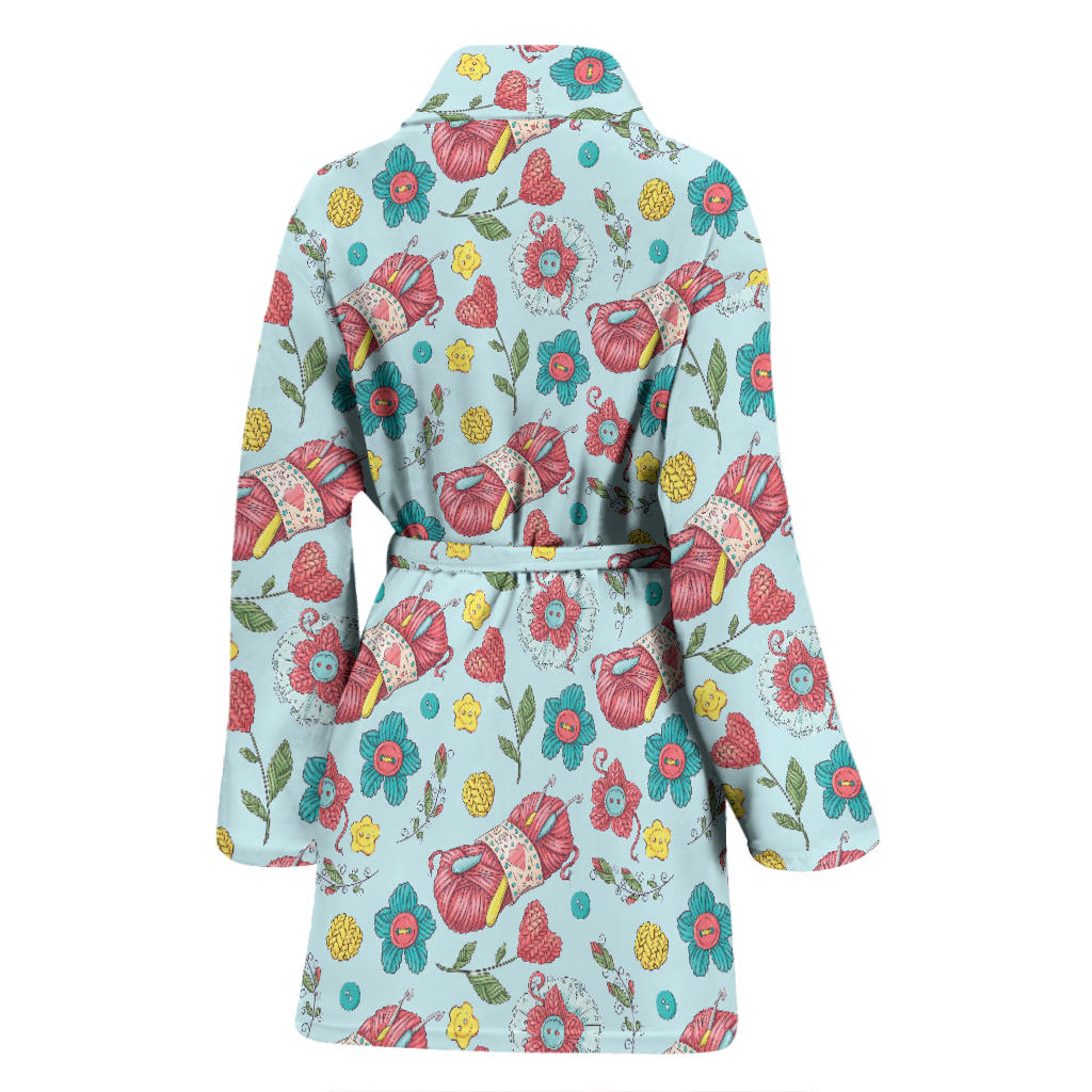 Crochet Pattern Print Design 01 Women Bathrobe