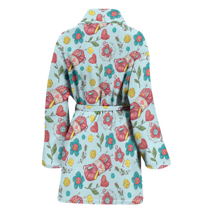 Crochet Pattern Print Design 01 Women Bathrobe