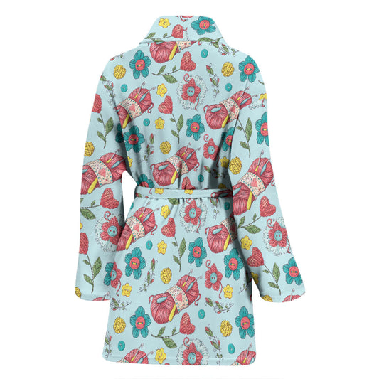 Crochet Pattern Print Design 01 Women Bathrobe