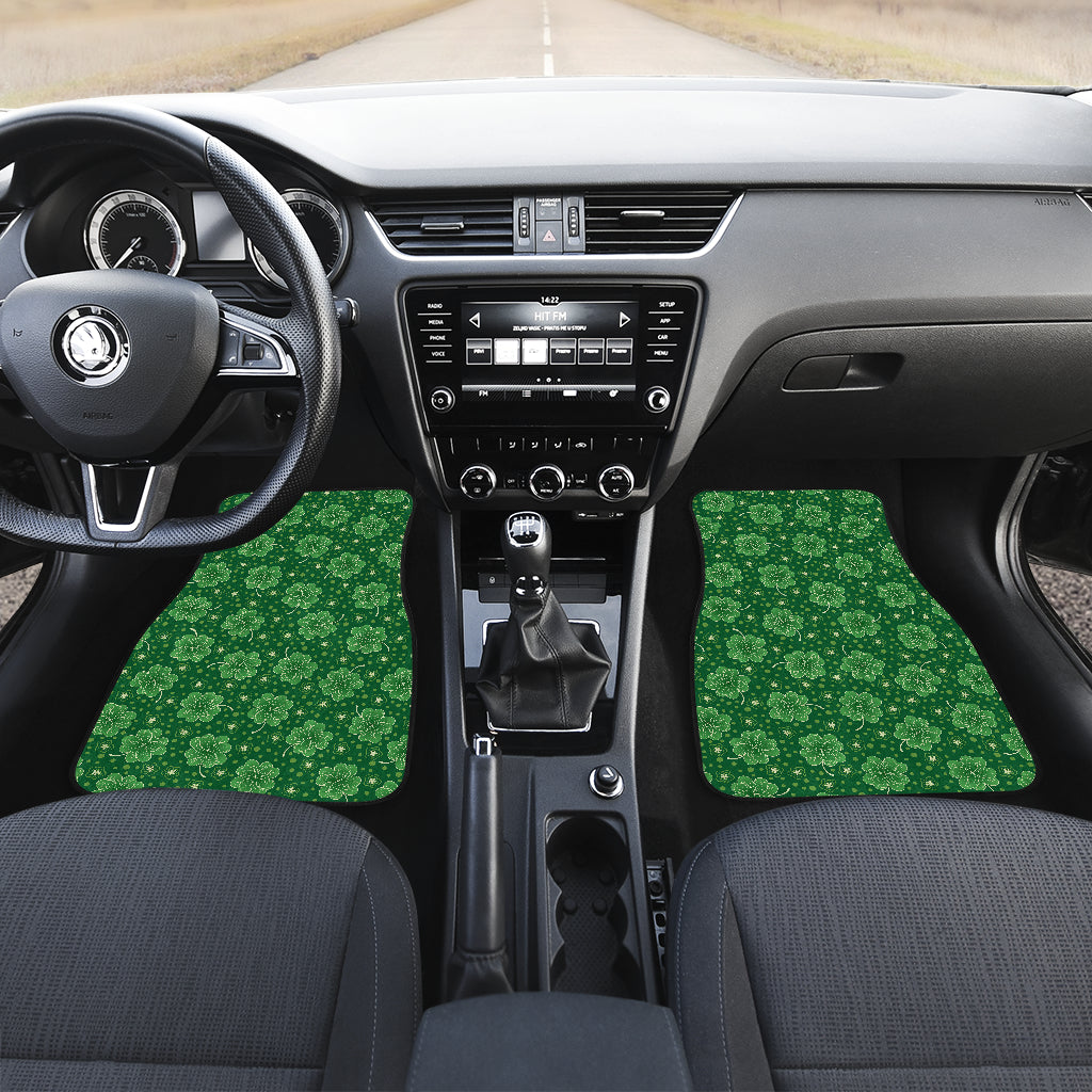 Shamrock Design Print Car Floor Mats Front Back