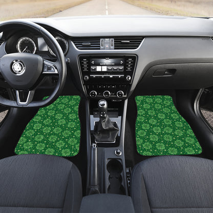 Shamrock Design Print Car Floor Mats Front Back