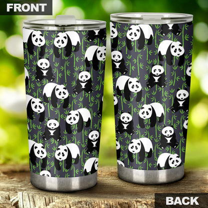 Panda Bear Bamboo Themed Print Tumbler