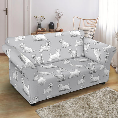 Scottish Terriers Print Design LKS3011 Loveseat Couch Slipcover