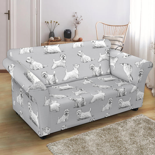 Scottish Terriers Print Design LKS3011 Loveseat Couch Slipcover