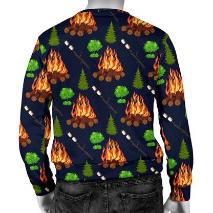 Camfire marshmallow Camping Design Print Men Long Sleeve Sweatshirt