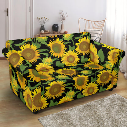 Sunflower Print Design LKS302 Loveseat Couch Slipcover