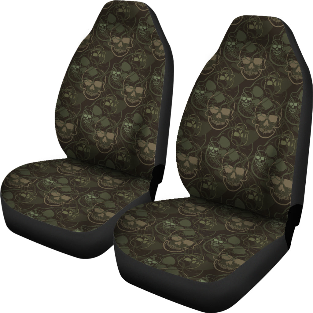 Skull Camo Style Print Design LKS308 Car Seat Covers
