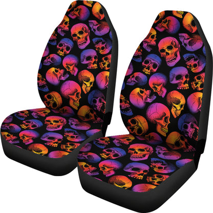 Skull Multicolor Print Design LKS3011 Car Seat Covers