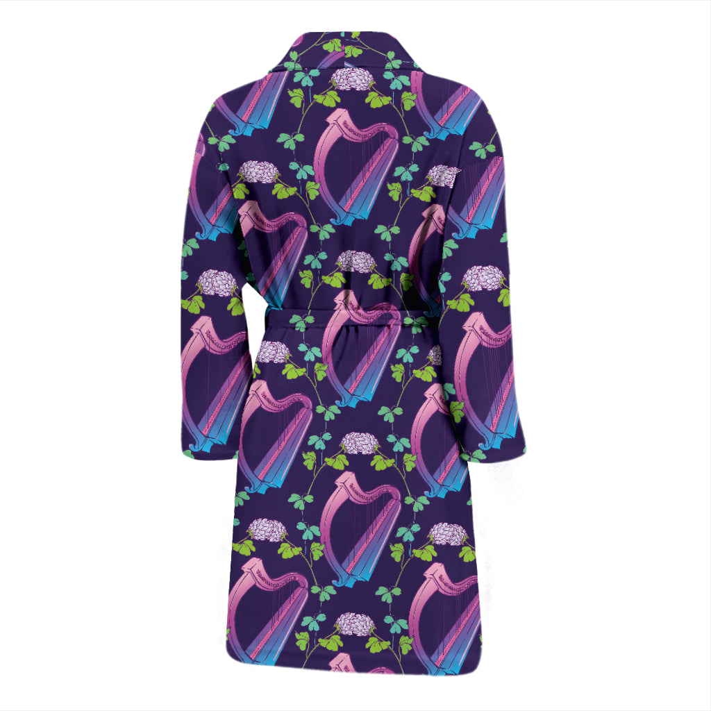 Harp Print Design LKS403 Men Bathrobe