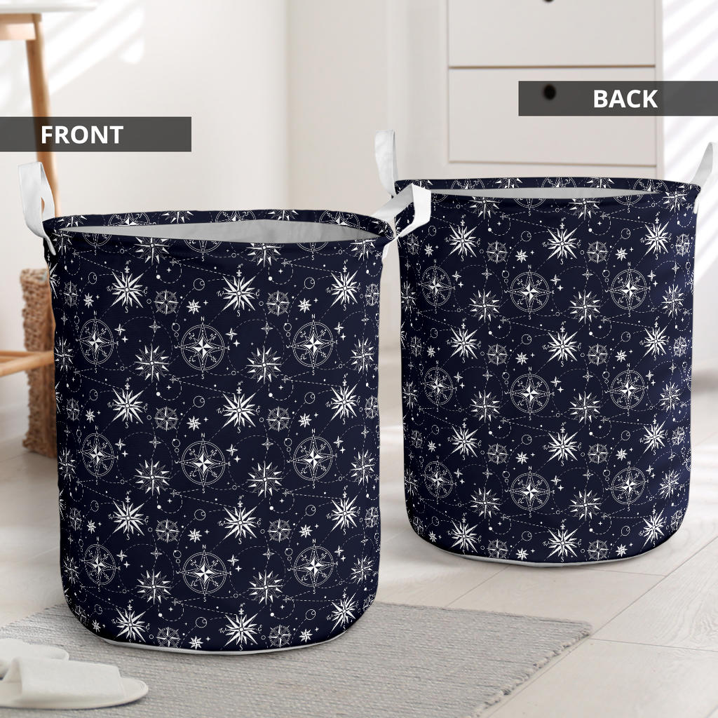 Nautical Sky Design Themed Print Laundry Basket