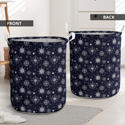 Nautical Sky Design Themed Print Laundry Basket