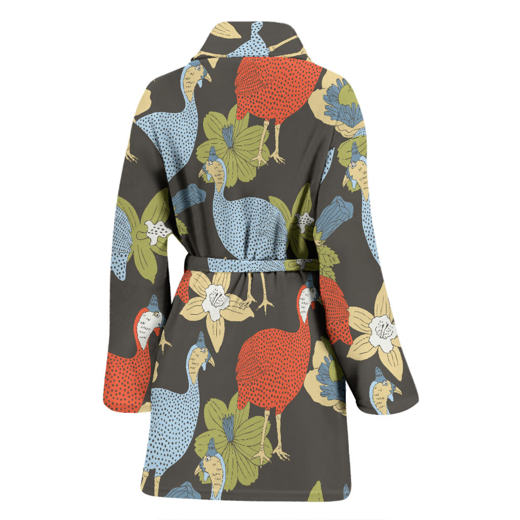 Guinea Fowl Pattern Print Design 02 Women Bathrobe