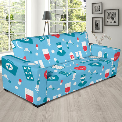 Nurse Pattern Print Design A03 Sofa Slipcover