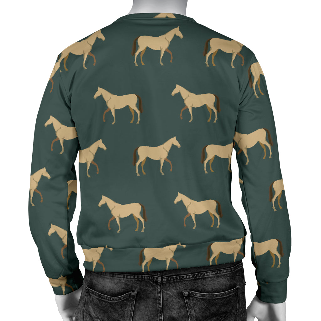 Horse Classic Themed Pattern Print Men Long Sleeve Sweatshirt