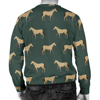 Horse Classic Themed Pattern Print Men Long Sleeve Sweatshirt