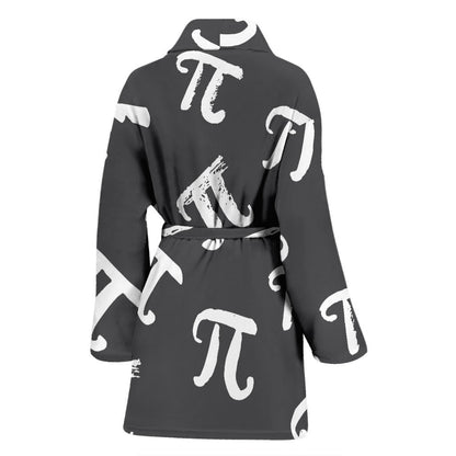 Pi Day Pattern Print Design A02 Women Bathrobe