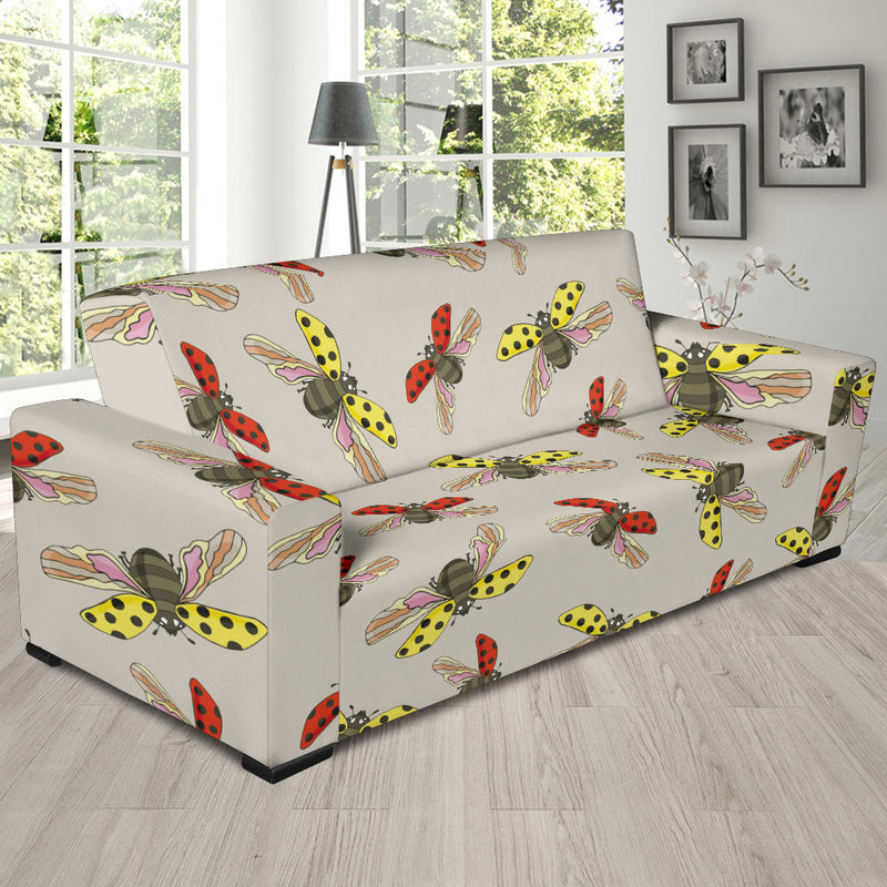 Ladybug Pattern Print Design 04 Sofa Slipcover