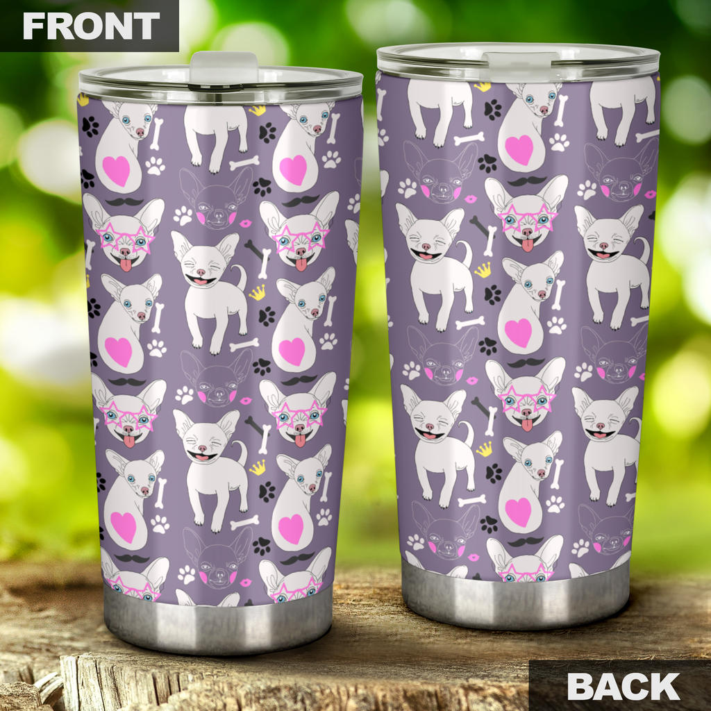 Chihuahua Happy Pattern Tumbler