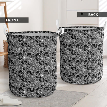 Skull Tattoo Design Print Laundry Basket