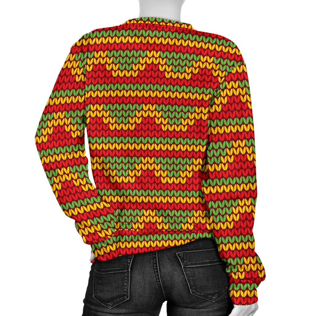 Rasta Reggae Color Print Women Long Sleeve Sweatshirt