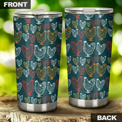 Rooster Hand Draw Design Tumbler