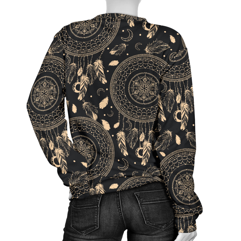 Dream Catcher Mandala Boho Moon Women Long Sleeve Sweatshirt