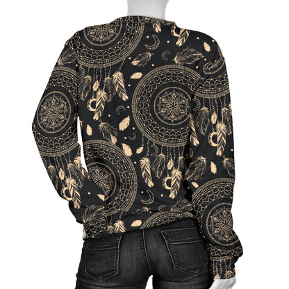 Dream Catcher Mandala Boho Moon Women Long Sleeve Sweatshirt
