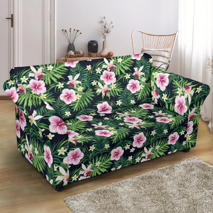 Hibiscus Tropical Print Design LKS309 Loveseat Couch Slipcover
