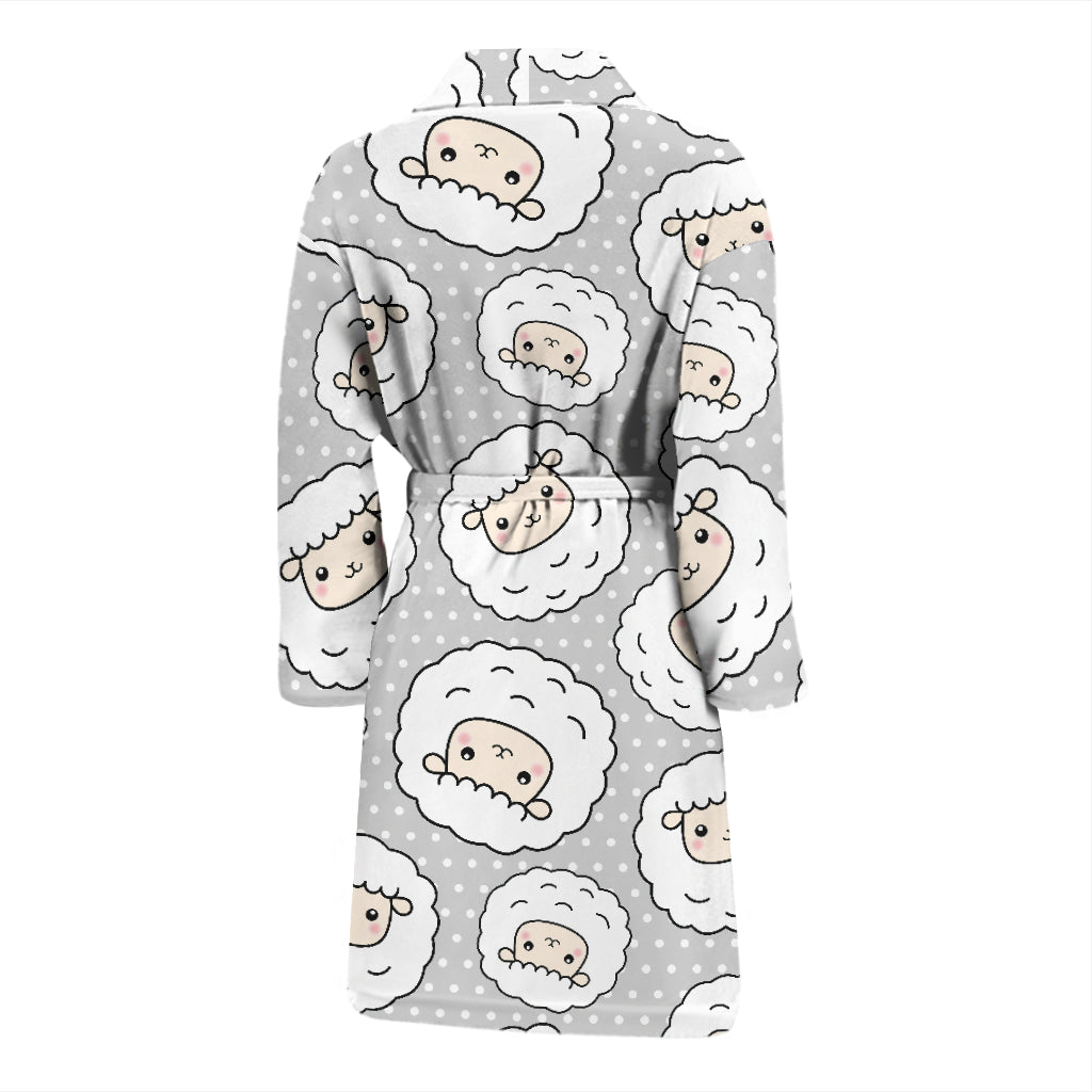 Sheep Print Design LKS401 Men Bathrobe