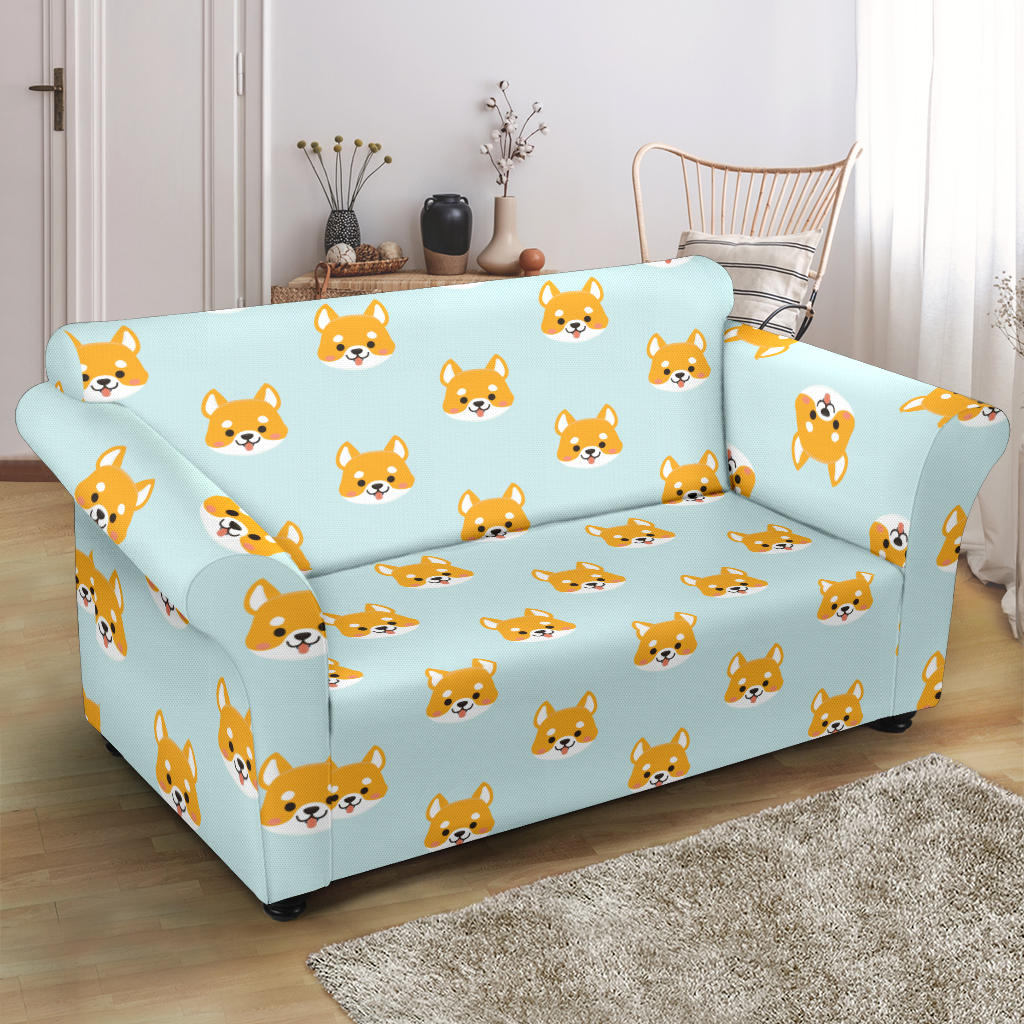 Shiba Inu Print Design LKS301 Loveseat Couch Slipcover
