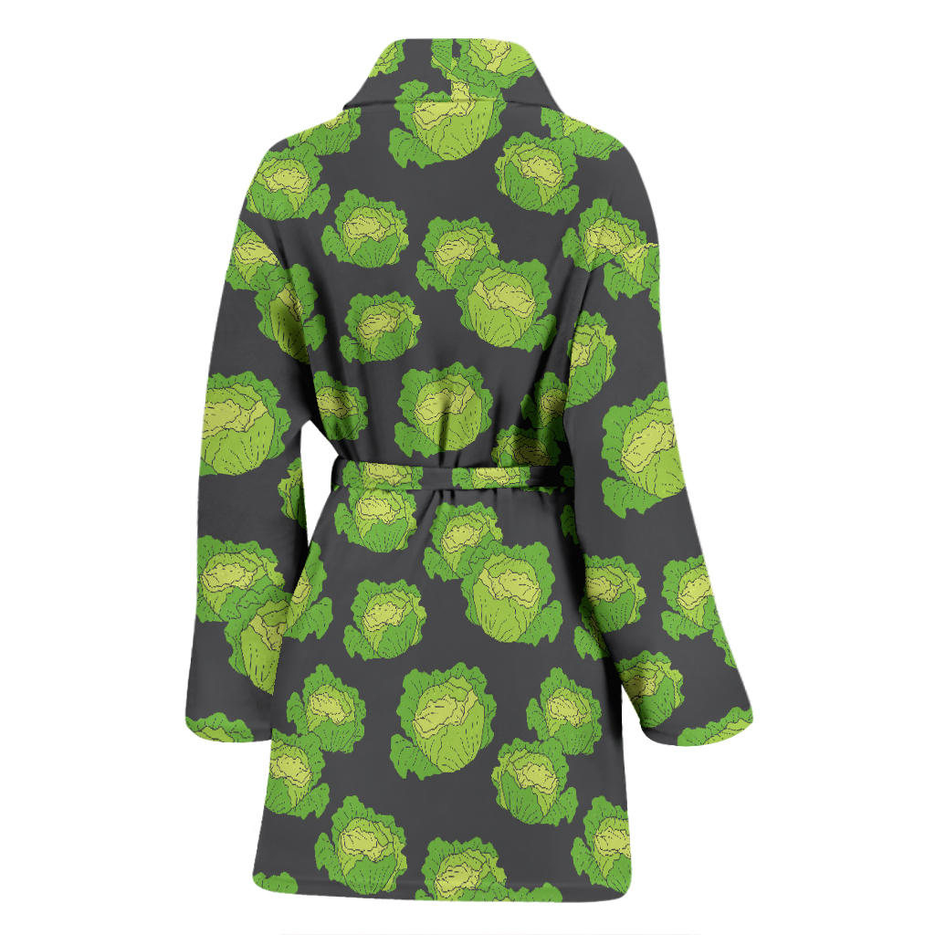 Cabbage Pattern Print Design 01 Women Bathrobe