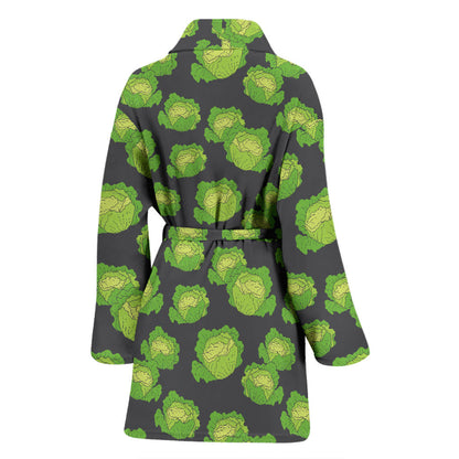 Cabbage Pattern Print Design 01 Women Bathrobe