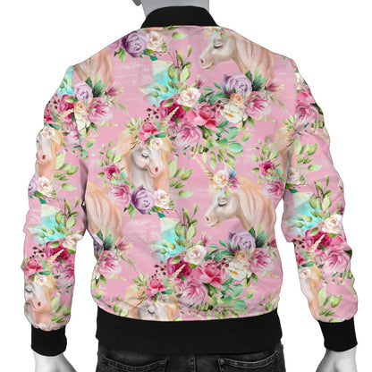 Unicorn Princess with Rose Men Bomber Jacket