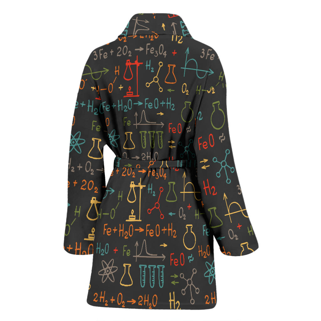 Chemical Pattern Print Design 03 Women Bathrobe