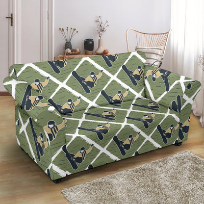 Snowboard Man Print Design LKS302 Loveseat Couch Slipcover