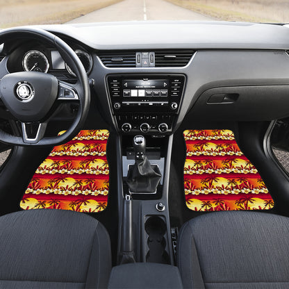 Hawaiian Tropical Sunset Hibiscus Print Car Floor Mats Front Back